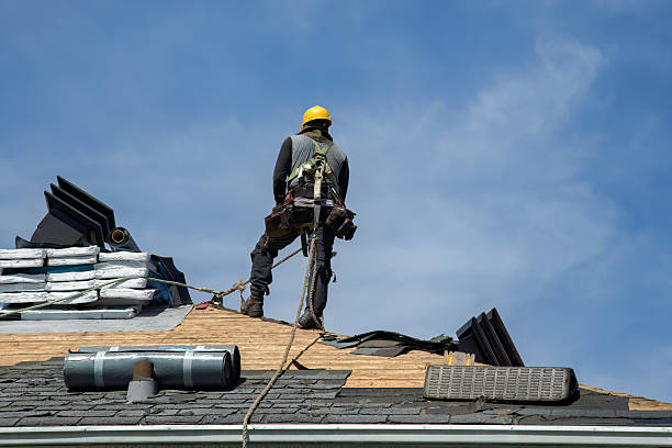 Professional Gutter Installation technician working in Terryville, NY
